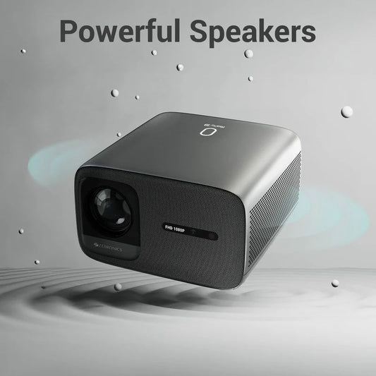 Zebronics PixaPlay 59 Smart Projector |20,000 Lumens| Native 1080p FHD| Android 9 OS|Dual|Band Wi-Fi| BT 5.0| Auto Focus/Keystone/Screen Fit| 200| Projection