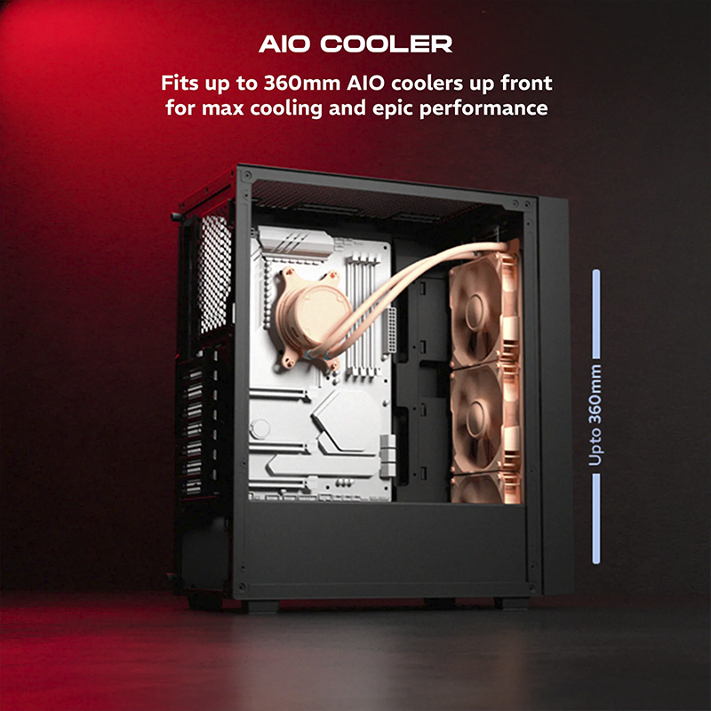 daWg W-V Series 350 Computer Case (Black) | Mid Tower PC Cabinet | Micro-ATX & Mini-ITX Compatible | Durable Metal Chassis | Home, Office & Gaming PC Build