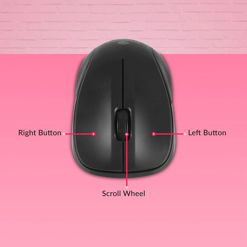 Zebronics Zeb Companion 107 Wireless Keyboard & Mouse Combo | 2.4GHz USB Nano Receiver | Full-Size Keyboard | 1200 DPI Mouse | Plug & Play | Ergonomic Design