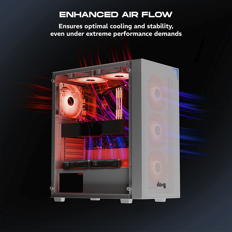 daWg W-X Series 440 Computer Case (Black) | Mid Tower PC Cabinet | Micro-ATX & Mini-ITX Compatible | Durable Metal Chassis | Home, Office & Gaming PC Build