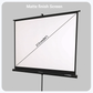ZEBRONICS ZEB-PST84A 84 Inch Tripod Projector Screen – Portable Foldable Stand, Matte White Surface, Adjustable Height for Home Theater, Office, Classroom, and Outdoor Use