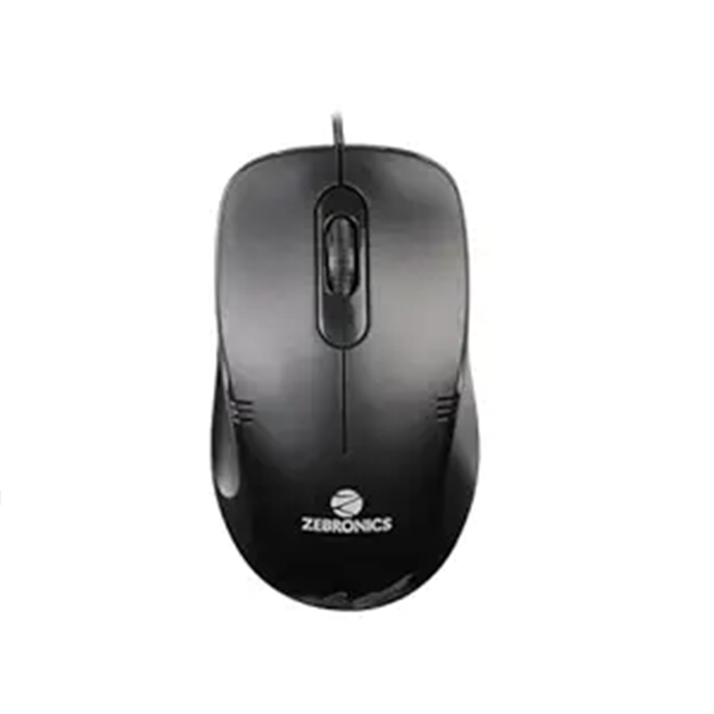 Zebronics Zeb Power Plus USB Wired Mouse | 1200 DPI Optical Sensor | Ergonomic Ambidextrous Design | Plug & Play | 3 Buttons | USB Connectivity | 3 Million Click Life | Black