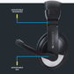 ZEBRONICS Zeb-200HM Wired On Ear Headphone with Mic| Dual 3.5mm Connectors| Adjustable Headband for PC Computers/Laptop| Black
