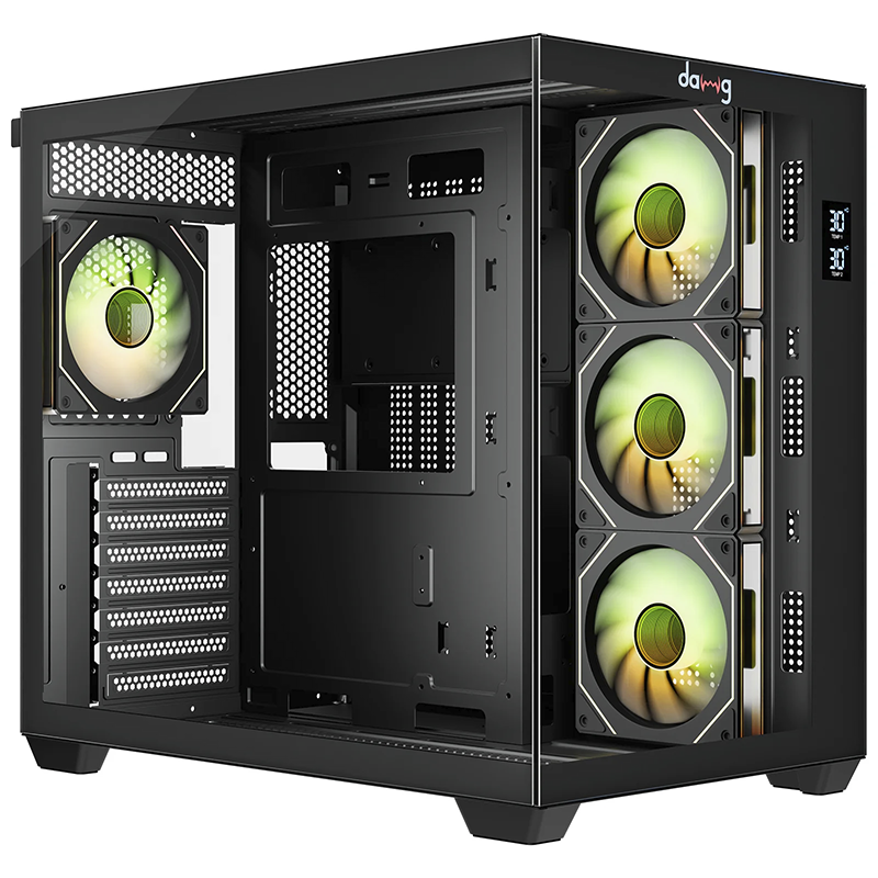 daWg X Series 617 Computer Case (Black) | Mid Tower PC Cabinet | Micro-ATX & Mini-ITX Compatible | Durable Metal Chassis | Home, Office & Gaming PC Build