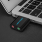 Vention 3.5mm External USB Sound Card USB Adapter USB Audio Adapter Card with Mic USB to Jack 3.5 Converter for PS4 Laptop Computer Headphone Sound Card VAB-S17-B| Black