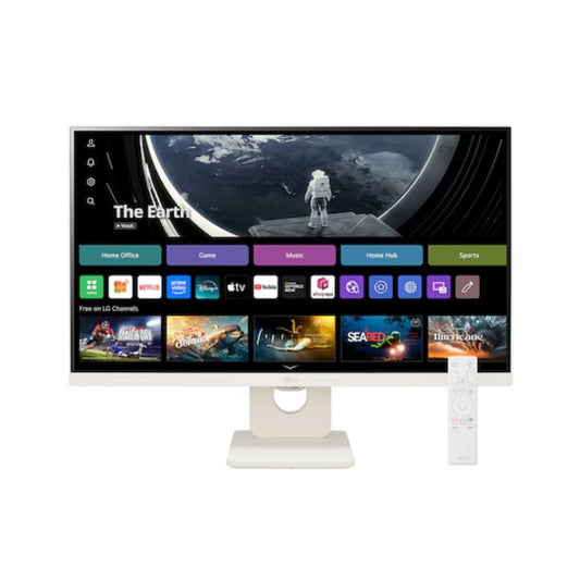 LG 25SR50F-W.ATR 25-Inch Smart Monitor | Full HD IPS | webOS | HDR10 | Wi-Fi | Bluetooth | Built-in Speakers | White Design