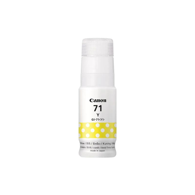 Canon GI-71 Yellow Ink Bottle |70 ml |Original High-Yield Ink for Canon PIXMA G Series Printers| Bright Color Output| Long-Lasting and Easy-to-Refill