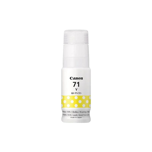 Canon GI-71 Yellow Ink Bottle |70 ml |Original High-Yield Ink for Canon PIXMA G Series Printers| Bright Color Output| Long-Lasting and Easy-to-Refill