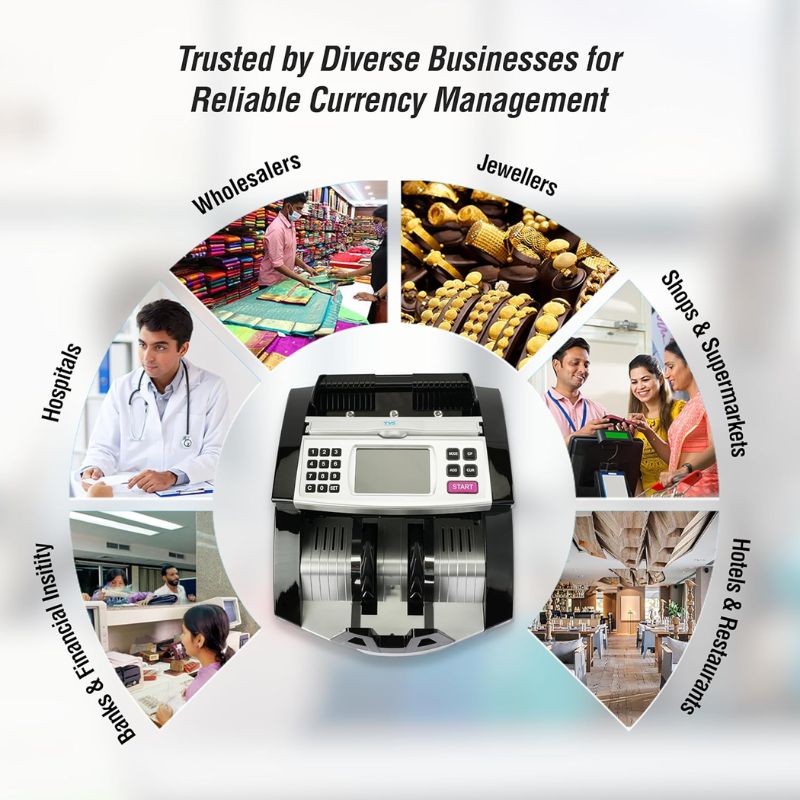 TVS CC 453 STAR Cash Counting Machine High Speed Accurate Note Counter for Banks Retail Stores Offices and Cash Handling Businesses