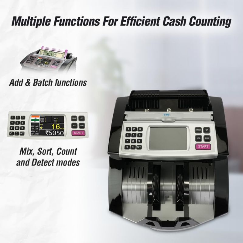 TVS CC 453 STAR Cash Counting Machine High Speed Accurate Note Counter for Banks Retail Stores Offices and Cash Handling Businesses