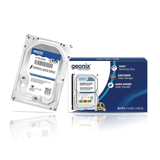 Geonix RF 2TB AV HDD | 3.5” SATA Internal Hard Drive for Surveillance | CCTV DVR/NVR Storage | Stable 24/7 Recording Support