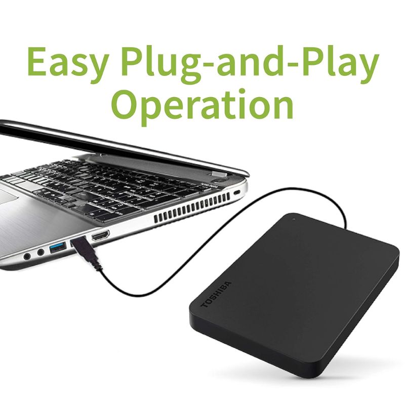 Toshiba 1TB External Hard Drive | Plug & Play | USB 3.0|Portable HDD for PC & Mac | Black