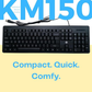 HP KM150 Wired Keyboard & Mouse Combo | USB Connectivity | Full-Size Keyboard | Optical Mouse | Plug & Play | Spill-Resistant Design | Black