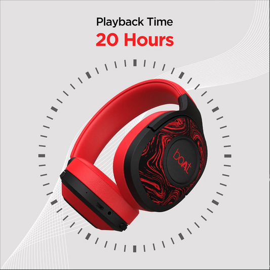 boAt Rockerz 550 Bluetooth Wireless Over Ear Headphones with Mic Upto 20 Hours Playback| 50MM Drivers| Soft Padded Ear Cushions and Physical Noise Isolation