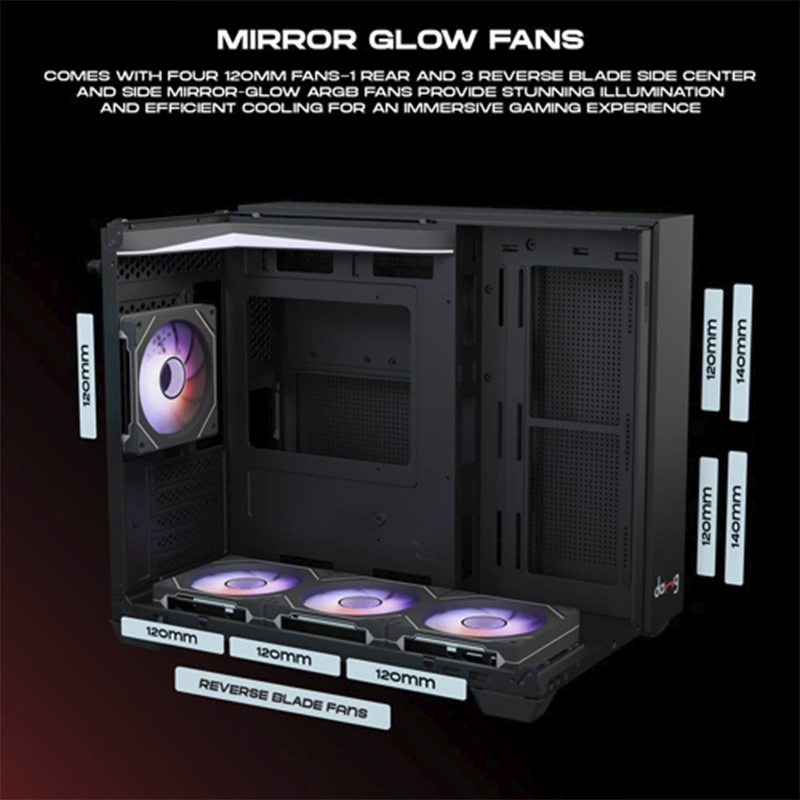 daWg W-Y Series 740 Computer Case (Black) | Mid Tower PC Cabinet | Micro-ATX & Mini-ITX Compatible | Durable Metal Chassis | Home, Office & Gaming PC Build
