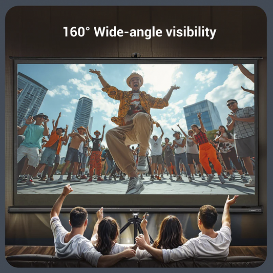 ZEBRONICS ZEB-PST120A 120 Inch Tripod Projector Screen – Portable Foldable Stand, Matte White Surface, Adjustable Height for Home Theater, Office, Classroom, and Outdoor Events