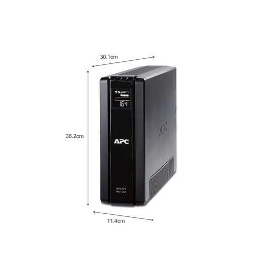 APC Back|UPS Pro 1500VA Line|Interactive UPS | High|Capacity Power Backup with LCD Display| Automatic Voltage Regulation| Surge Protection Ideal for Computers| Gaming PCs & Home Office Equipment