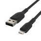 Belkin Apple Certified Lightning To USB A| USB Cable| 6.6 Feet (2M) Charge| Sync Cable For Iphone, Ipad, Air Pods, Tablet | Black| 2 years warranty