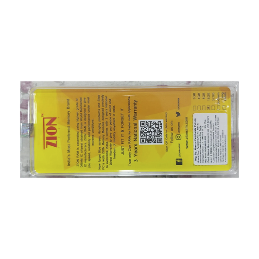 Zion 16GB DDR4 3200MHz Desktop RAM | High-Speed U-DIMM Memory Module | Reliable Upgrade for Gaming, Multitasking & Everyday Computing