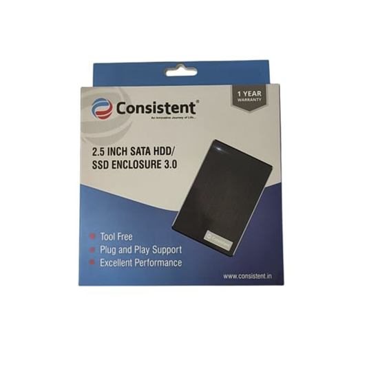 Consistent SATA HDD/SSD Casing | 2.5″ External Hard Drive Enclosure | USB 3.0 High-Speed Portable Storage Case