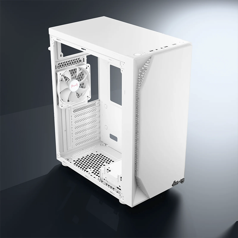 daWg W-V Series 211 Computer Case (White) | Mid Tower PC Cabinet | Micro-ATX & Mini-ITX Compatible | Durable Metal Chassis | Home, Office & Gaming PC Build