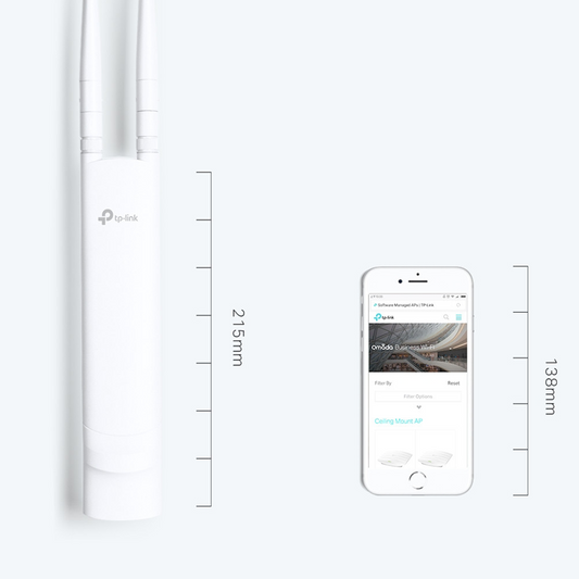 TP-Link Omada N300 Outdoor Wireless N Access Point 300Mbps Wi-Fi Waterproof, Dustproof, Lightening Protection, Passive PoE, Free Managing Software |EAP110-Outdoor