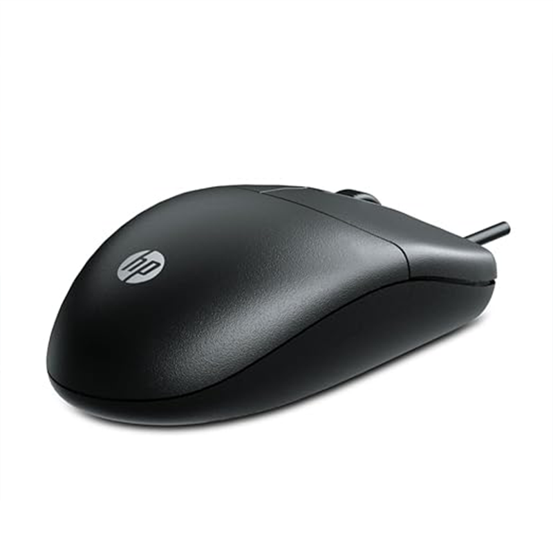 HP M050 Wired Optical Mouse | USB Connectivity | 1200 DPI Optical Sensor | 3 Buttons | Ergonomic Ambidextrous Design | Plug & Play | Black