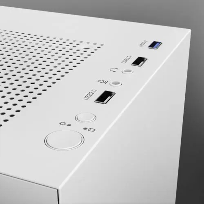 daWg W-V Series 110 Computer Case (White) | Mid Tower PC Cabinet | Micro-ATX & Mini-ITX Compatible | Durable Metal Chassis | Home, Office & Gaming PC Build