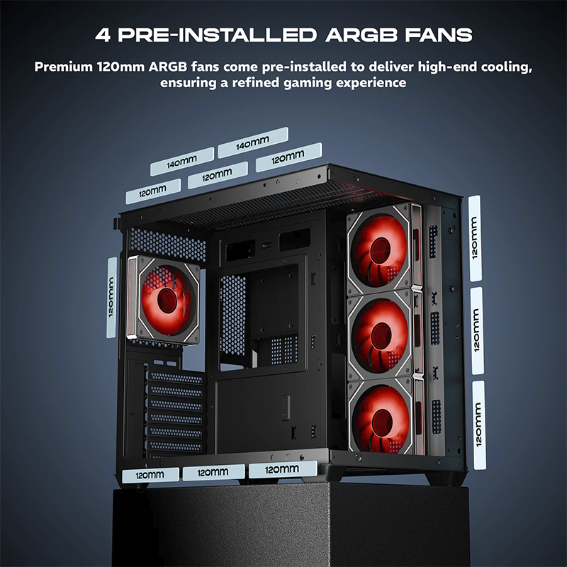 daWg X Series 678 Computer Case (Black) | Mid Tower PC Cabinet | Micro-ATX & Mini-ITX Compatible | Durable Metal Chassis | Home, Office & Gaming PC Build