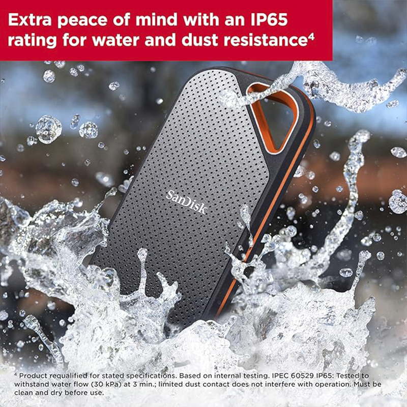 SanDisk Extreme PRO Portable SSD 4 TB – USB-C / USB4 External Portable SSD| High-Speed NVMe Storage|Rugged & Dust/Water-Resistant