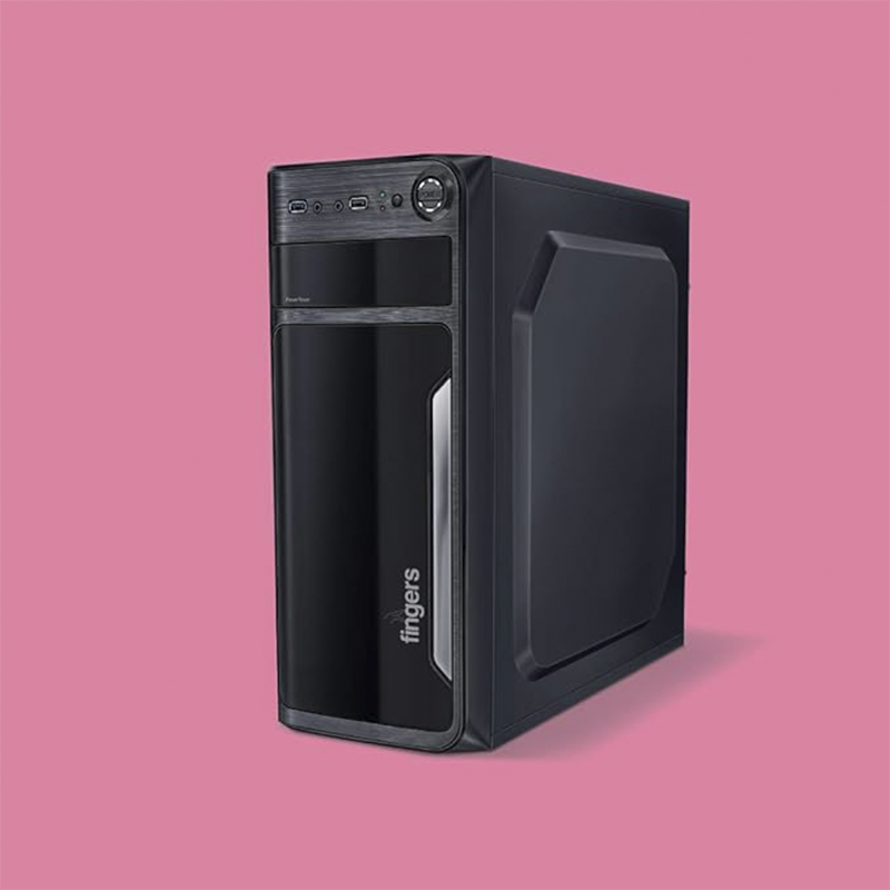 Fingers PowerTower C8 | ATX mATX Compatible PC Case | 7 PCI Slots | 8cm Cooling Fan | Front USB 3.0 2.0 | HD Audio & Mic"