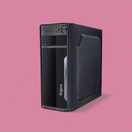 Fingers PowerTower C8 | ATX mATX Compatible PC Case | 7 PCI Slots | 8cm Cooling Fan | Front USB 3.0 2.0 | HD Audio & Mic"