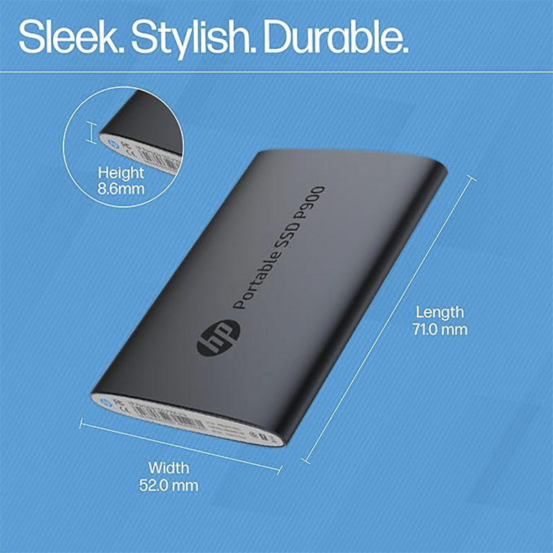 HP P500 Portable SSD 1TB | Ultra-Fast USB 3.2 Storage Drive | High-Speed Data Transfer | Compact & Durable Portable Design | Reliable Backup Solution for Laptop & PC | Secure External Solid State Drive