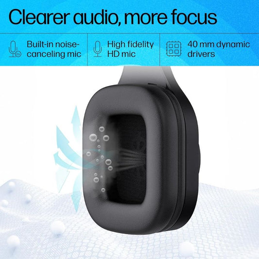 HP H125 Stereo USB Headset | Noise-Reducing Mic | USB Wired Headphones for PC & Laptop