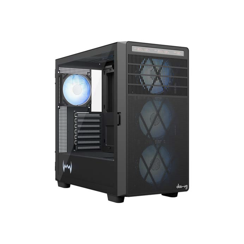 daWg W-Y Series 804 Computer Case (Black) | Mid Tower PC Cabinet | Micro-ATX & Mini-ITX Compatible | Durable Metal Chassis | Home, Office & Gaming PC Build