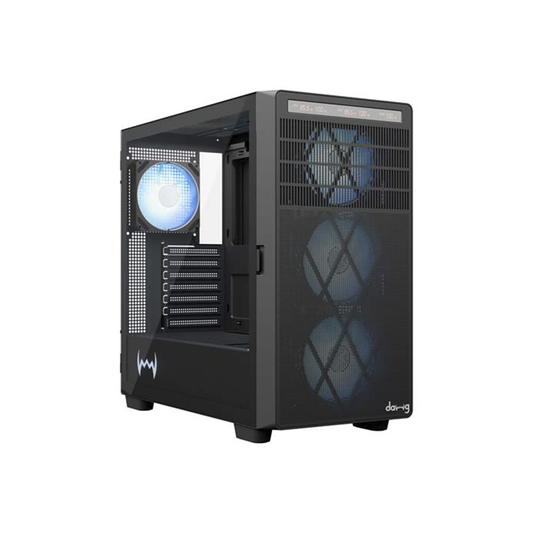 daWg W-Y Series 804 Computer Case (Black) | Mid Tower PC Cabinet | Micro-ATX & Mini-ITX Compatible | Durable Metal Chassis | Home, Office & Gaming PC Build
