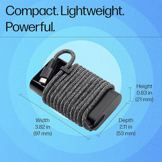 HP USB-C 65W Laptop Charger (India) | Fast Charging Power Adapter | Universal USB-C Compatibility | Compact & Portable Design | Safe Overload Protection | Reliable Everyday Laptop Charger