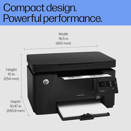 HP LaserJet 126a Multifunction Printer | Print, Scan, Copy | USB Connectivity | Monochrome | Fast 21 PPM | Compact & Durable