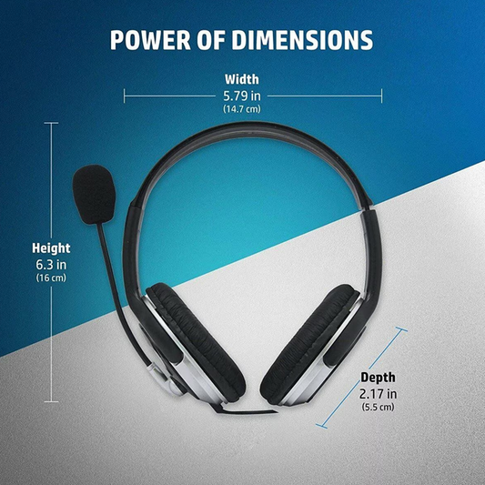Hp Wired On Ear Headphones with Mic With 3.5 Mm Drivers| In-Built Noise Cancelling| Foldable And Adjustable For Laptop/Pc/Office/Home|1 Year Warranty |B4B09Pa