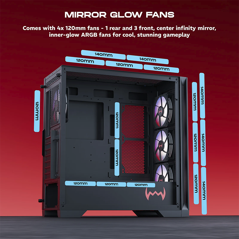 daWg W-Y Series 720 Computer Case (Black) | Mid Tower PC Cabinet | Micro-ATX & Mini-ITX Compatible | Durable Metal Chassis | Home, Office & Gaming PC Build