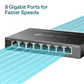 TP-Link 8 Port Gigabit Switch | Easy Smart Managed | Plug & Play | Desktop/Wall-Mount | Sturdy Metal w/Shielded Ports | Support QoS, Vlan, IGMP and LAG| TL-SG108E