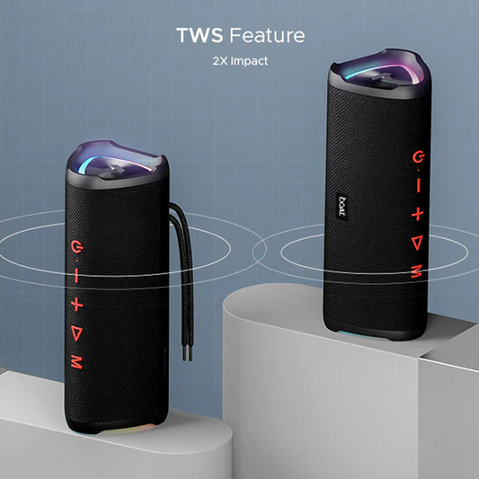 boAt Stone 750 Bluetooth Speaker with 12W Signature Sound| RGB LEDs| Up to 12 hrs Playback| TWS Mode| Bluetooth v5.3| AUX Port| TF Card| Built-in Mic| Voice Assistant & IPX5