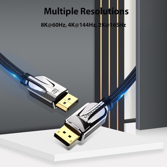 Vention HD DisplayPort Cable Video Audio DP to DP Cable Male to Male 4K@60Hz 1080P Adapter Cable for HDTV Projector Display Monitor etc 2M| 3 years warranty| Black