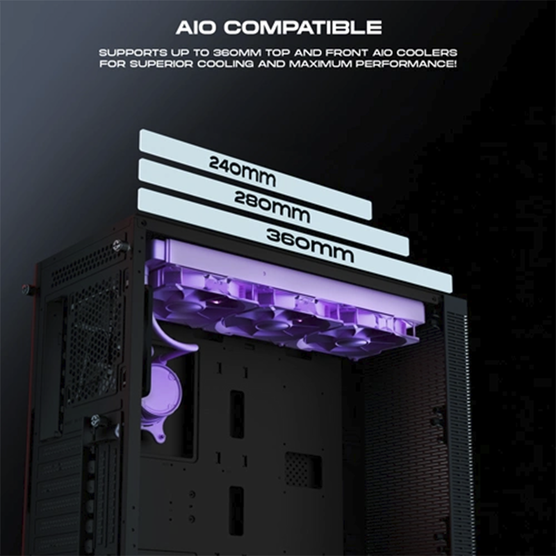 daWg W-X Series 490 Computer Case (Black) | Mid Tower PC Cabinet | Micro-ATX & Mini-ITX Compatible | Durable Metal Chassis | Home, Office & Gaming PC Build