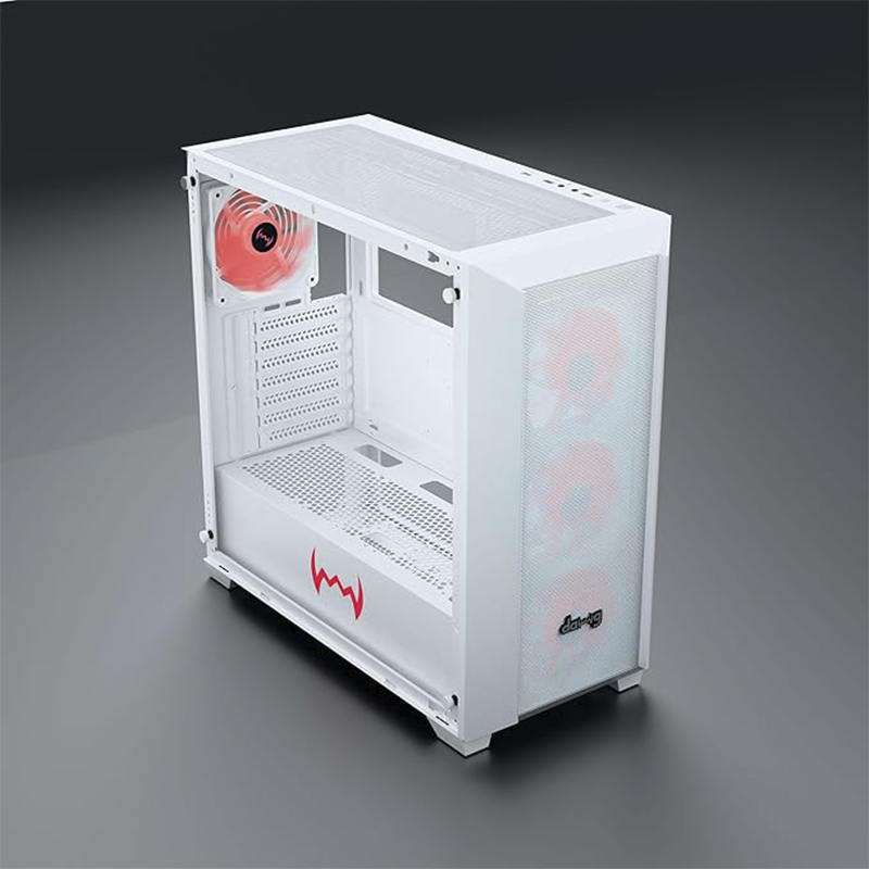daWg W-X Series 540 Computer Case (White) | Mid Tower PC Cabinet | Micro-ATX & Mini-ITX Compatible | Durable Metal Chassis | Home, Office & Gaming PC Build