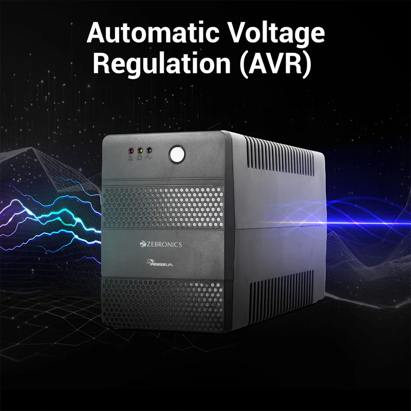 Zebronics ZEB-U1205 1000VA UPS | 600W Line Interactive UPS | Automatic Voltage Regulation (AVR) | Surge Protection | Battery Backup for PC & Networking Devices