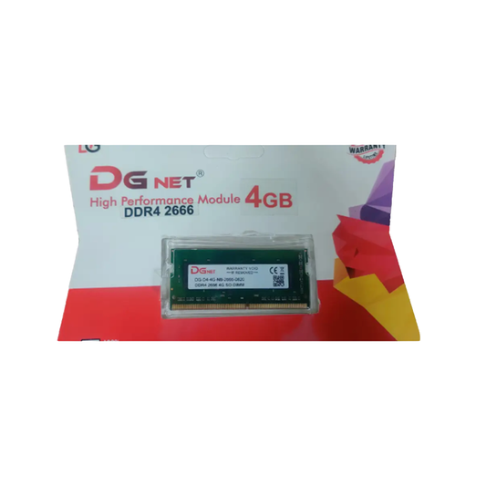 DGNET 4GB Laptop RAM DDR4 | 2666MHz | PC4-21300 | Single Channel 4GB Memory Stick | 1.2V Power Efficient | Ideal for Office Laptops & Multitasking Upgrades | High-Quality IC Chips