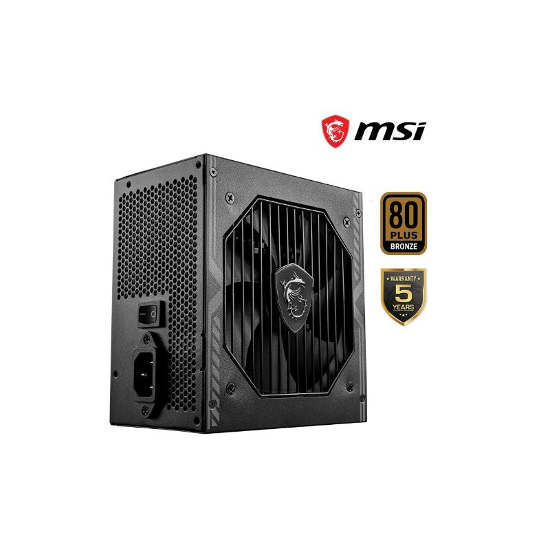 MSI MAG A550BN 550W 80+ Bronze Non-Modular ATX Power Supply – High-Efficiency Gaming SMPS with Silent 120mm Fan|Full Protection Circuit Design|Reliable DC-to-DC Output & Durable Black Finish