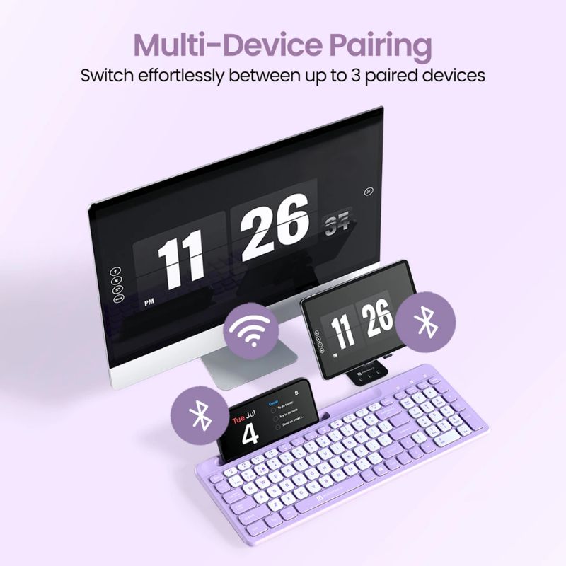 Portronics POR 2200 Wireless Mini Keyboard & Touchpad | Compact 2-in-1 Keyboard with Integrated Touchpad | Dual 2.4 GHz & Bluetooth Connectivity | Rechargeable Battery | Multi-Device Compatible for Windows, Mac & Android