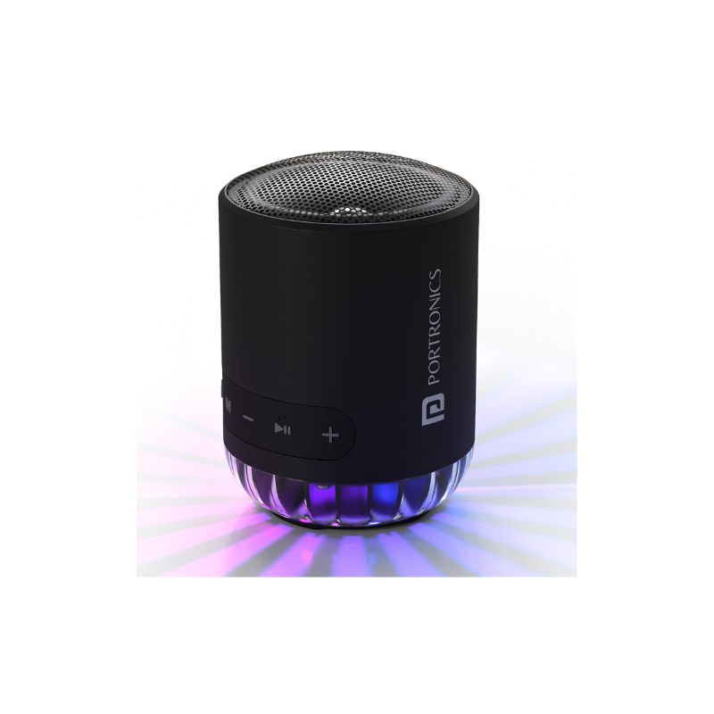 Portronics Sound Pot Pro (POR 2678) | 20W Portable Bluetooth Speaker | 360° Sound Experience | IPX6 Water Resistant | Bluetooth v5.3 | Black